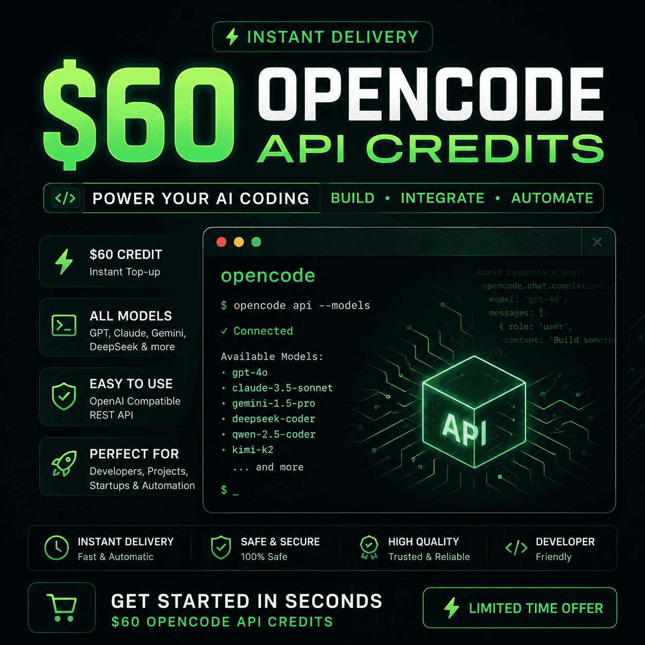 60$ opencode api